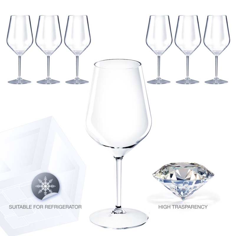 Reusable wineglass made of plastic 47 cl.